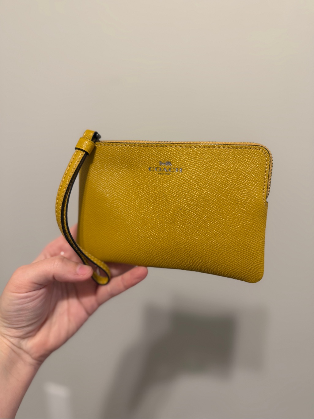 Coach Yellow Leather Zip Wristlet